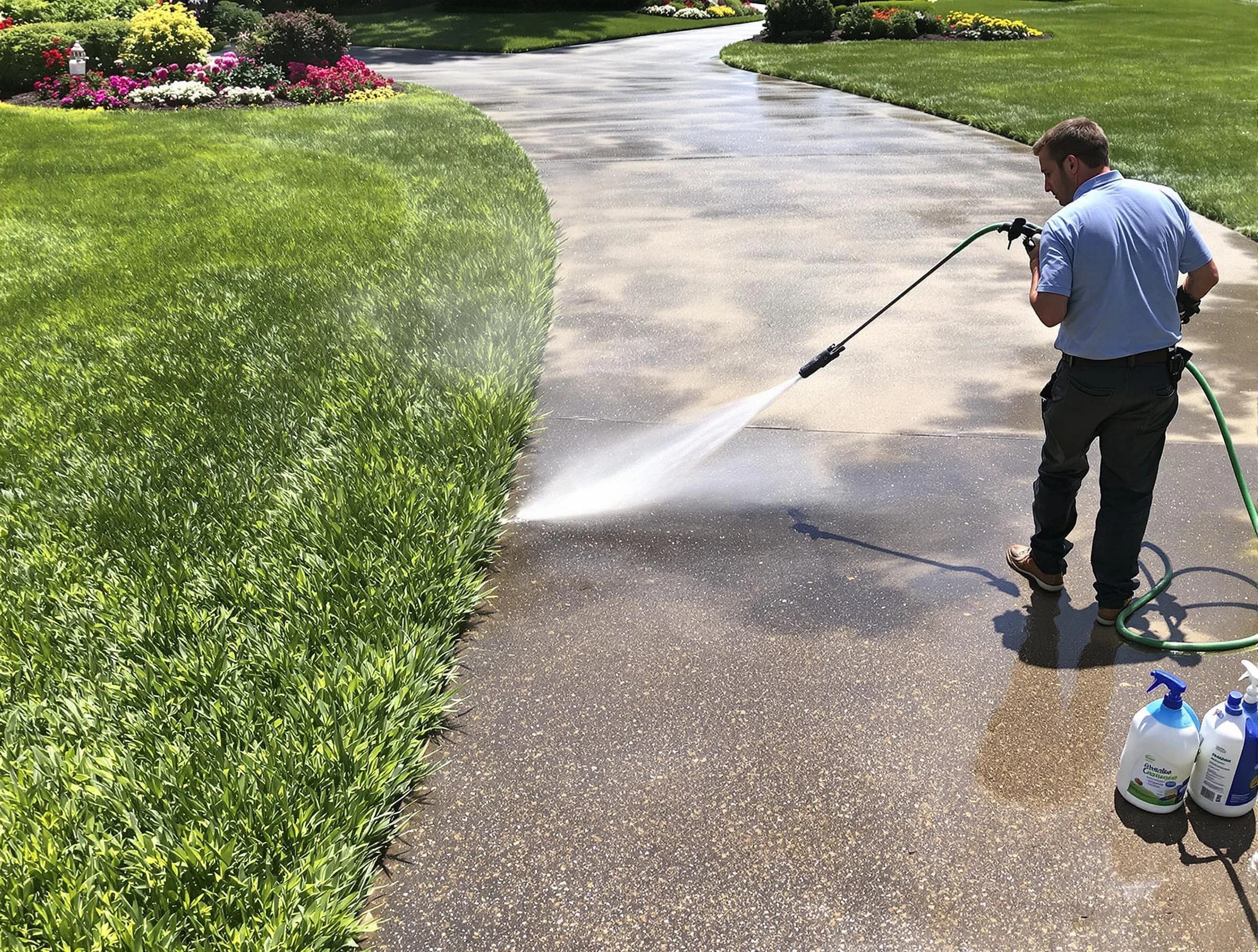 Before and after pressure washing by Warrensville Heights Power Washing in Warrensville Heights